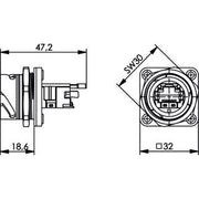 Telegärtner - Modularer Steckverbinder STX V1 Flanschset 100007416 RJ45 Modul A Cat.6A