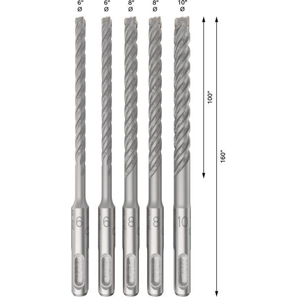 Bosch - Bohrer-Set PRO SDS plus-5X 2608833911VE(5) Hammerbohrer-Set − 5 Packung