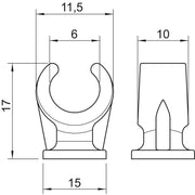 OBO Bettermann - Befestigungsschelle für Kabel/Rohre Sockel-Klemmschelle 2962 6 LGR G=6 − 100 Stück