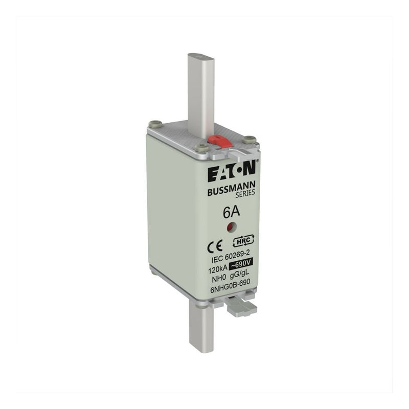 Eaton - Messersicherung Sicherungseinsatz Nieders. 6NHG0B-690 6A AC 690V 120kA − 3 Stück