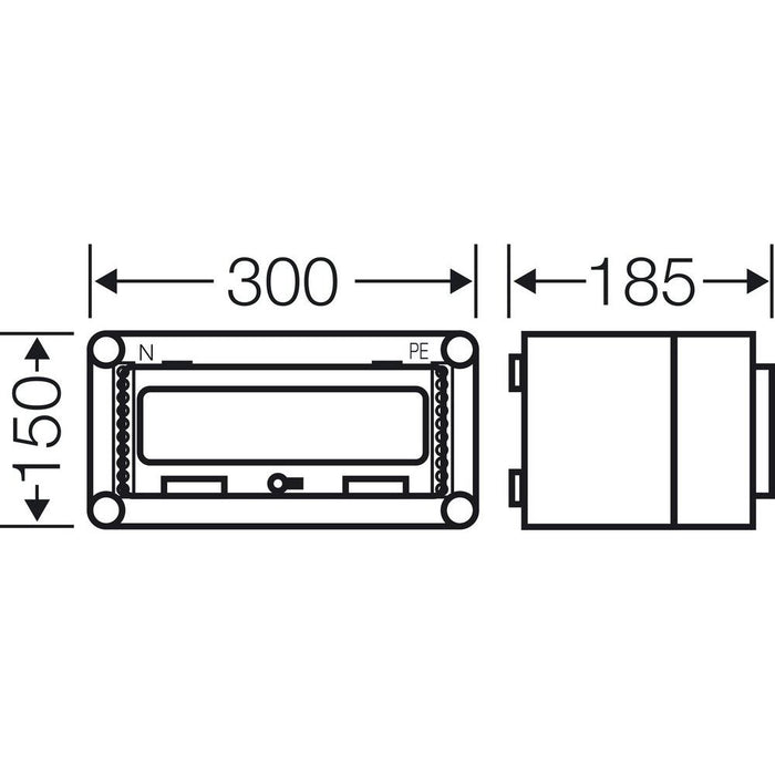 Hensel - Installationskleinverteiler Automatengehäuse Mi 1111 12TE m.1Klappdeckel − 1 Stück
