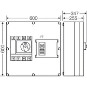 Hensel - Verteilerbaugruppe mit Leistungsschalter MiLasttrennschaltergehäuse Mi 7847 630 A, 4polig + PE