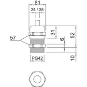 OBO Bettermann - Kabelverschraubung Verschraubung V-TEC PG42 MS − 5 Stück