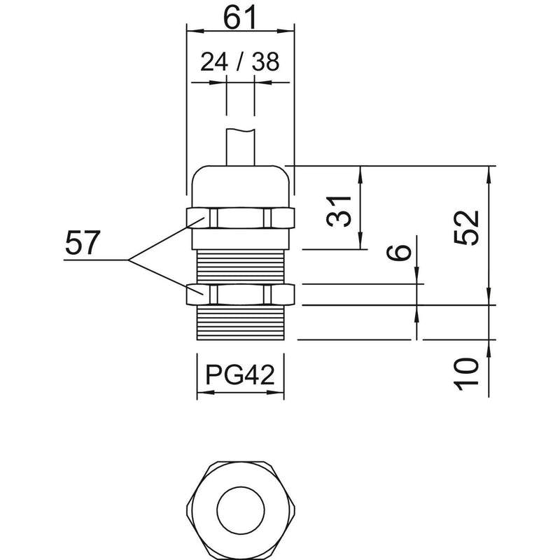 OBO Bettermann - Kabelverschraubung Verschraubung V-TEC PG42 MS − 5 Stück