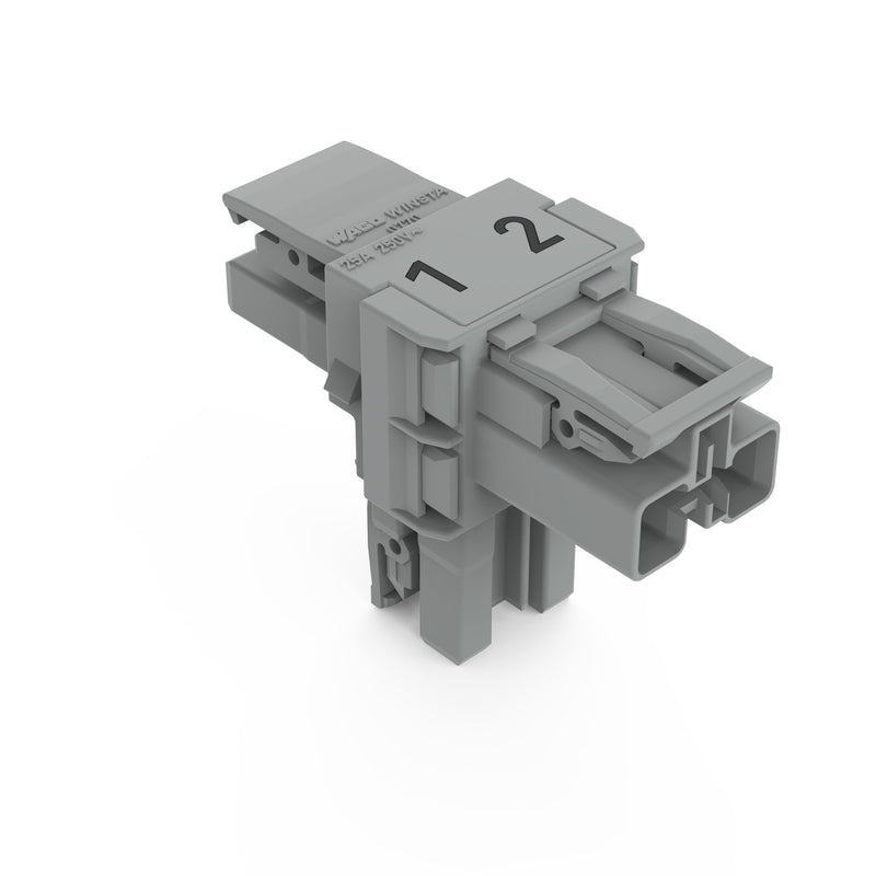WAGO - Kompaktverteiler für steckbare Gebäudeinstallation T-Verteiler 2-polig 770-1701 Kod. B,grau − 50 Stück