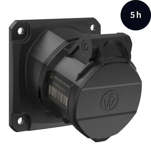 Walther Werke - CEE-Anbausteckdose (IEC 60309) CEE NEO Anbaudose FW510405CC schräg 16A 4P 5h − 10 Stück