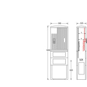uesa - Gehäuse/Schaltschrank (leer) Säule A070-M-1850 1850x590x320mm