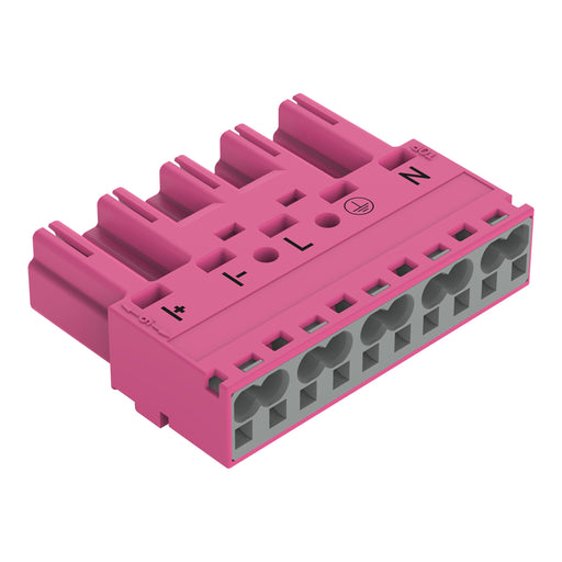WAGO - Steckverbinder für steckbare Gebäudeinstallation Stecker 5-polig 770-295/080-000 Kod. B,pink − 50 Stück