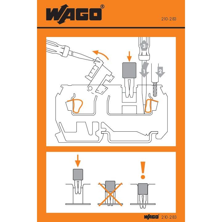 WAGO - Warn-/Hinweisschild Handhabungsaufkleber 210-283 − 100 Stück