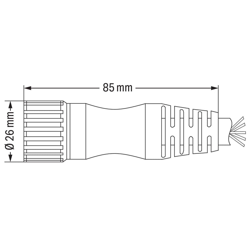WAGO - Konfektioniertes Sensor-Aktor-Kabel Verbindungskabel 12-polig 756-3201/120-100 Länge 10m,schwarz − 1 Stück