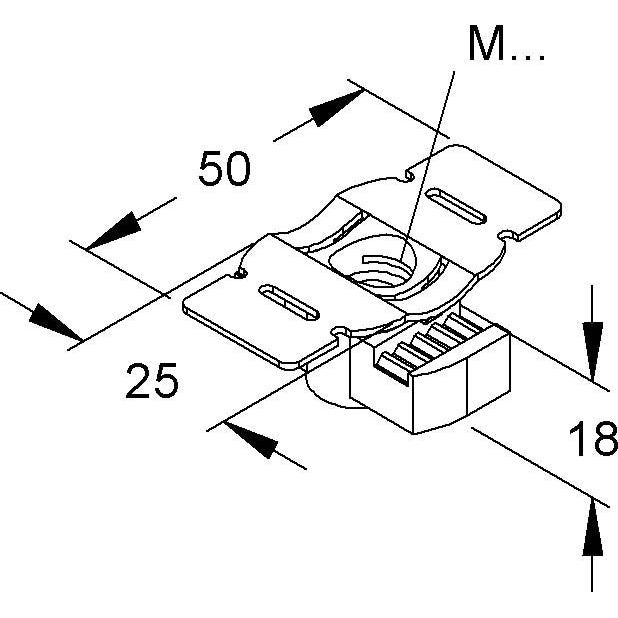 Niedax - Gleitmutter Gleitmutter GMZF M8-22 F M8, mit Fixierhilfe  − 100 Stück
