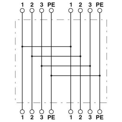 Phoenix Contact - Kompaktverteiler für steckbare Gebäudeinstallation H-Verteiler QPD H 3PE1,5 BK