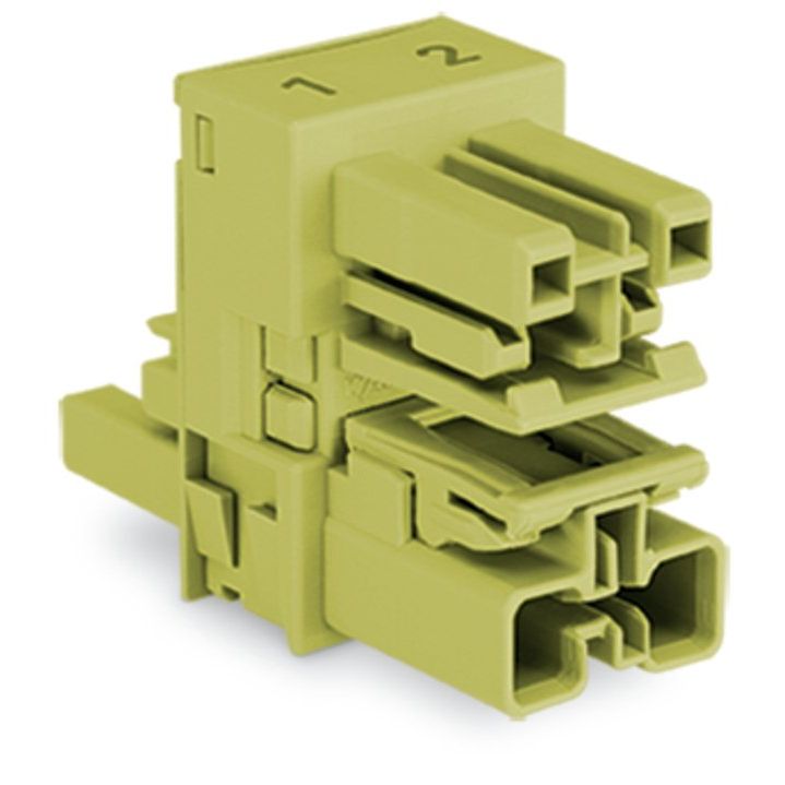 WAGO - Kompaktverteiler für steckbare Gebäudeinstallation h-Verteiler 2-polig 770-1609 Kod. B,hellgrün − 50 Stück