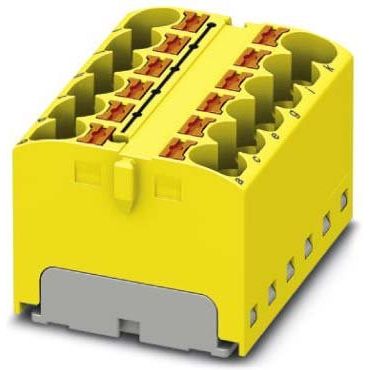 Phoenix Contact - Durchgangs-Reihenklemme Verteilerblock PTFIX 12X4 YE 32A, 0,2-6qmm, gelb − 8 Stück