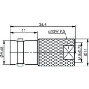 Telegärtner - Koax-Kupplung Adapter BNC-FME (F-M)L.C. 100023689 − 5 Stück