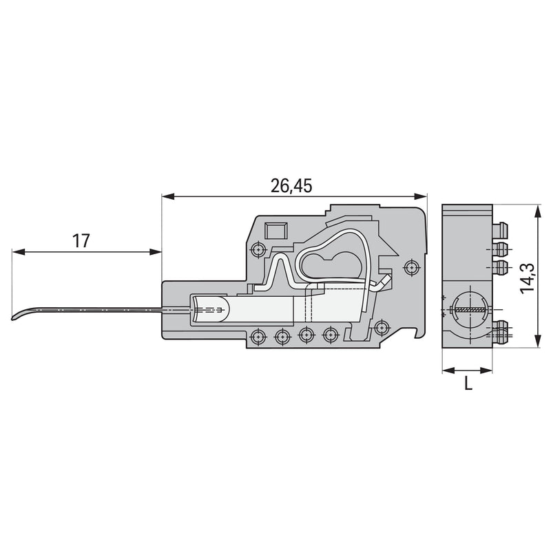 WAGO - Testadapter für Reihenklemmen Prüfsteckermodul 231-126 grau − 100 Stück