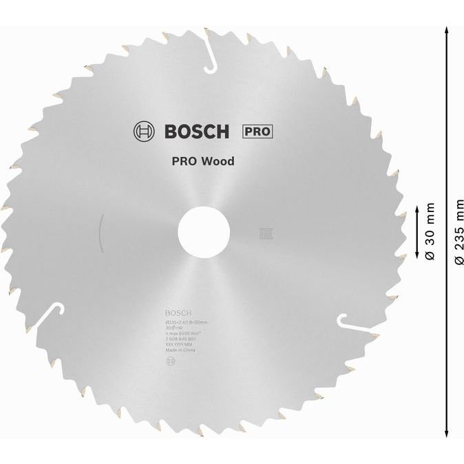 Bosch - Kreissägeblatt PRO Wood Kreissägeblatt, 2608640807 235 x 2,4 x 30 mm