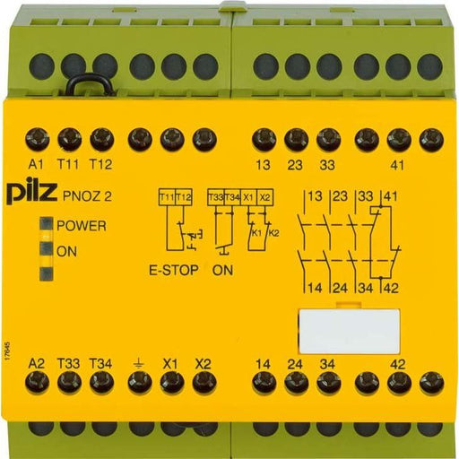 Pilz - Gerät zur Überwachung von sicherheitsgerichteten Stromkreisen Not-Aus-Schaltgerät PNOZ 2#775850 230VAC 3n/o 1n/c