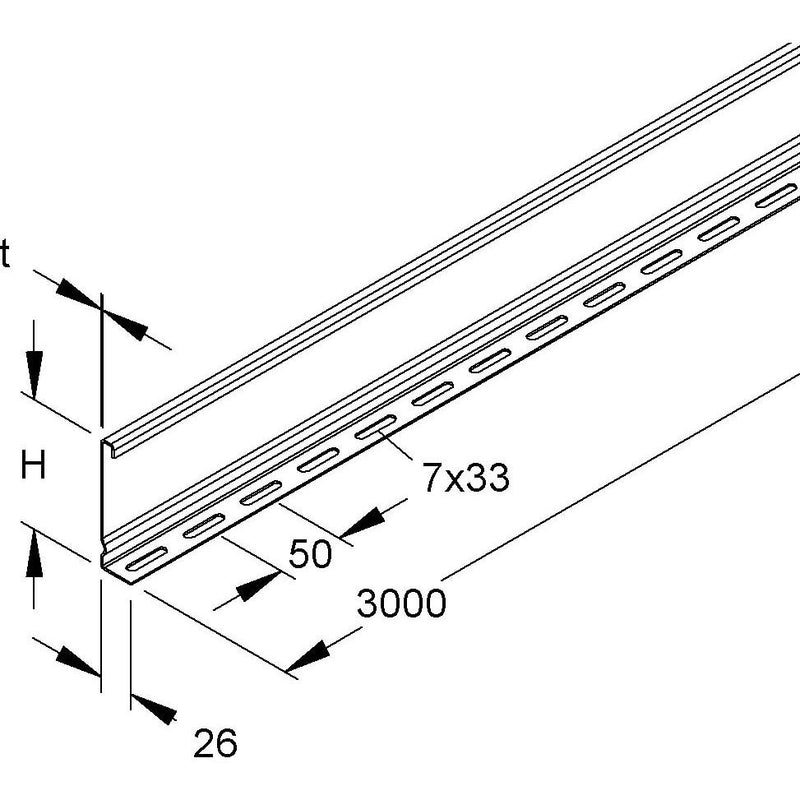 Niedax - Trennwand für Kabeltragsystem Trennsteg RW 100-1.5 S 98x2998mm − 3 Meter