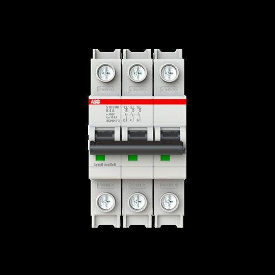 ABB Stotz S&J - Leitungsschutzschalter Sicherungsautomat S203MR-K4 10kA, 4A, 3P, RTT