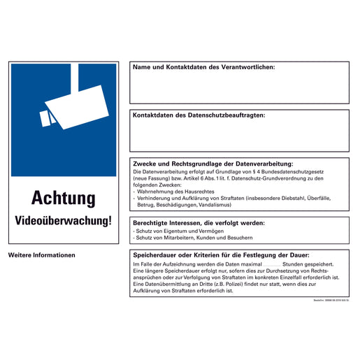 Grothe - Zubehör/Ersatzteile für Kamera (Überwachungssystem) Aufkleber Videoüberwachung AKL Video DSGVO AKL Video DSGVO