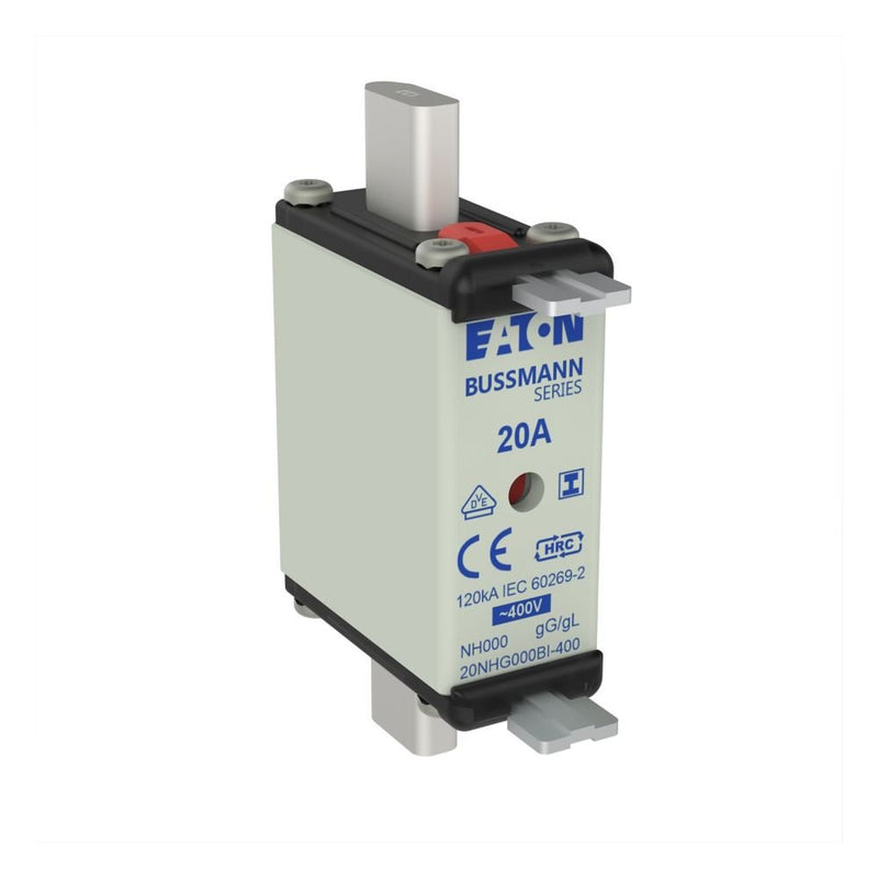 Eaton - Messersicherung Sicherungseinsatz Nieders. 20NHG000BI-400 20A AC 400V 120kA − 3 Stück