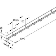 Niedax - Gitterrinne Gitterrinne GT 35.040 E3 35x40x3000mm − 3 Meter