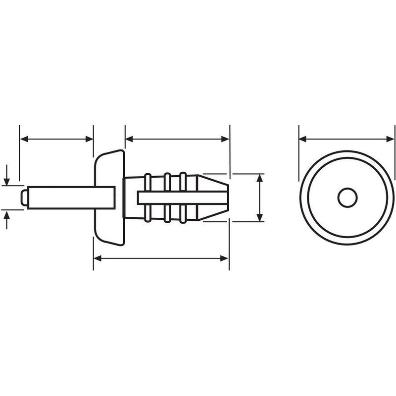 HellermannTyton - Spreizniet HTWD-R6B 5.0-5.5mm PA6 sw − 250 Stück