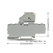 WAGO - Sicherungs-Reihenklemme Sicherungsklemme 2002-1811/1000-542 4-Leiter gr − 50 Stück