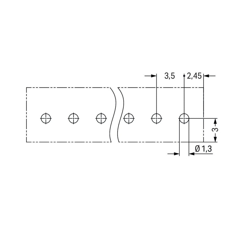 WAGO - Leiterplattensteckverbinder THT-Stiftleiste Lötstift 714-135 0,8x0,8,gerade,sw − 200 Stück