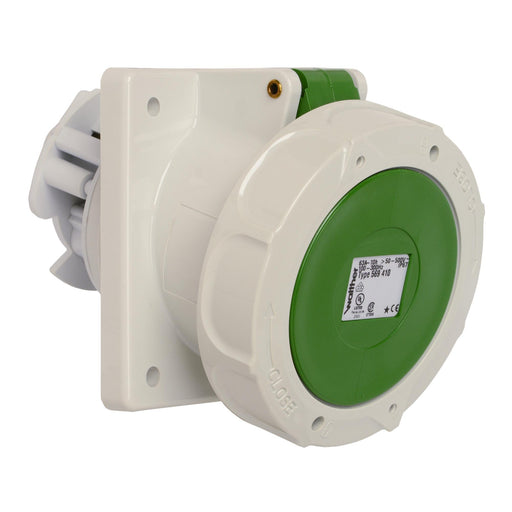 Walther Werke - CEE-Anbausteckdose (IEC 60309) Wasesrdichte Anbaudose 569410 schräg 63A 4P − 10 Stück