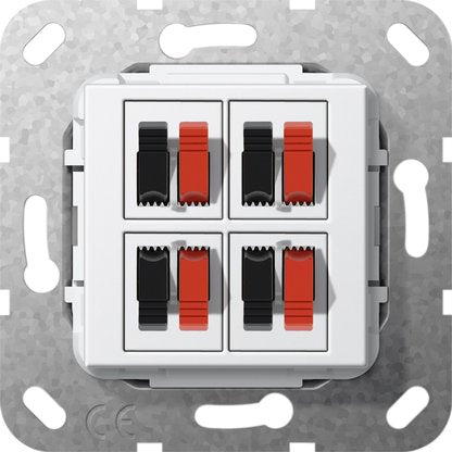 Gira - Einsatz/Abdeckung für Kommunikationstechnik Lautsprecher Anschluss 569403 4fach rws