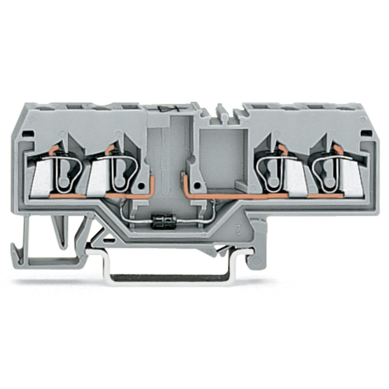 WAGO - Bauelement-Reihenklemme 4-Leiter-FV-Diodenklemme 280-655/281-410 mit Diode − 100 Stück