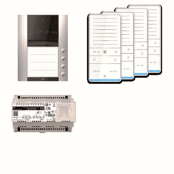 TCS Tür Control - Türsprech-Set audio:pack PRO AP PAAF041/008 4 Wohneinheiten