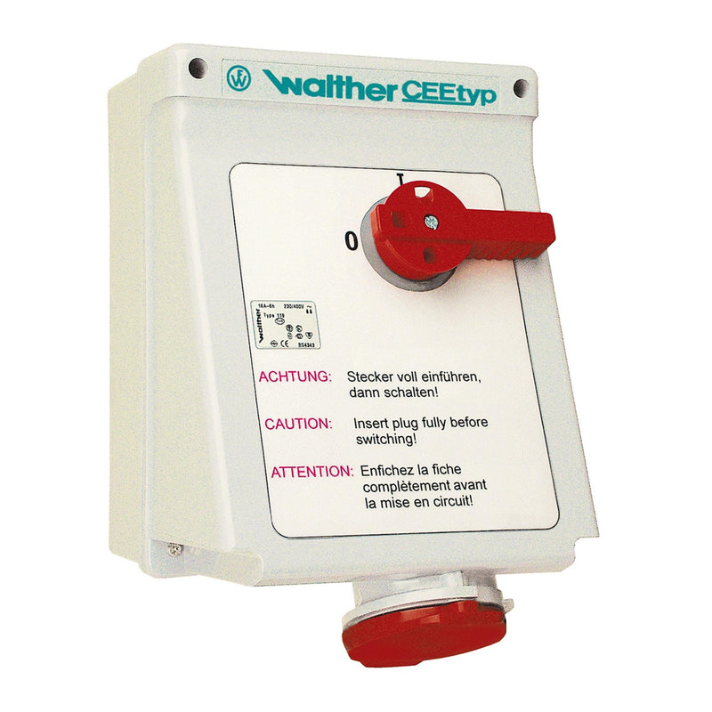 Walther Werke - CEE-Steckdose abschaltbar, abgesichert (IEC 60309) Wandsteckdose AD160 63A 5P 400V 6h IP44 − 1 Stück