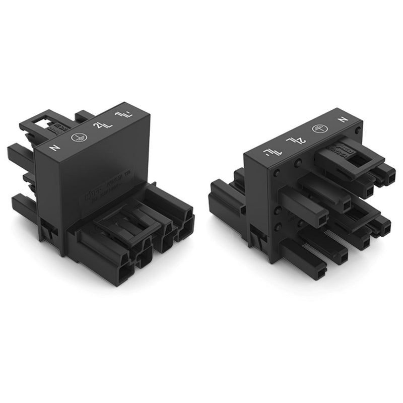 WAGO - Kompaktverteiler für steckbare Gebäudeinstallation h-Verteiler 4-polig 770-945 Kod. A,schwarz − 25 Stück