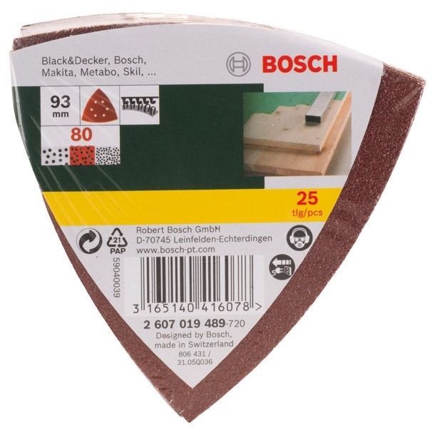 Bosch - Schleifpapierset Schleifblatt-Set für 2607019489 Deltaschleifer 93 mm