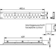 Telegärtner - Patchpanel Kupfer 19Z.-Modulträger 1HE 100021496 für 24AMJ Module