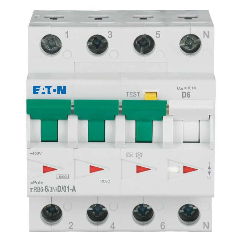Eaton - Kombination FI-Schalter/Leitungsschutzschalter FI/LS Kombination mRB6-6/3N/D/01-A 6A 100mA