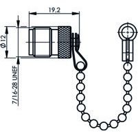 Telegärtner - Zubehör/Ersatzteile für Fernmeldetechnik TNC-Abdeckkappe m.Kette 100021284 (F) − 5 Stück
