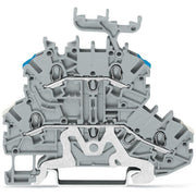 WAGO - Schutzleiter-Reihenklemme Doppelstockklemme 2000-2218 1mm²,grau − 50 Stück