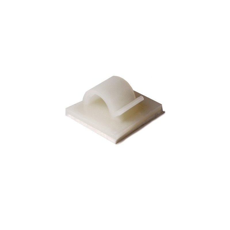 HellermannTyton - Befestigungsschelle für Kabel/Rohre Befestigungssockel RB8-PA66-NA-C1 selbstkl. Flachbügel − 100 Stück