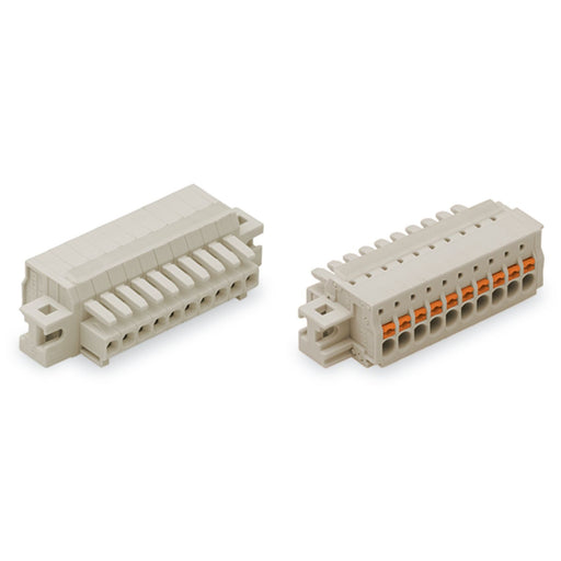 WAGO - Kabelsteckverbinder für Leiterplattensteckverbinder 1-Leiter-Federleiste 2734-114/027-000 Push-inCAGECLAMP,lgr − 25 Stück