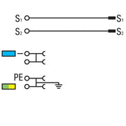 WAGO - Initiator/Aktor-Reihenklemme 3-Leiter-Aktorenklemme 2020-5317/102-000 PE-Anschluss,grau − 50 Stück