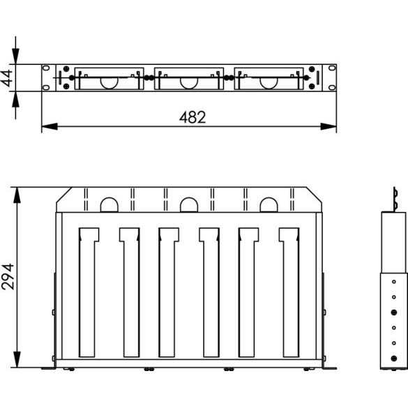 Telegärtner - Patchpanel LWL 19Z LWL-Rangierverteiler 100021750 f. 3xModul 3HE/7TE