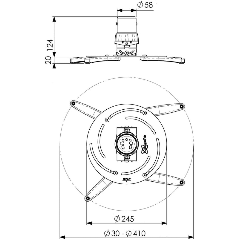 Vogels - Halterung für Audio-/Videosysteme Projektor Deckenhalterung PPC2500 si-sw