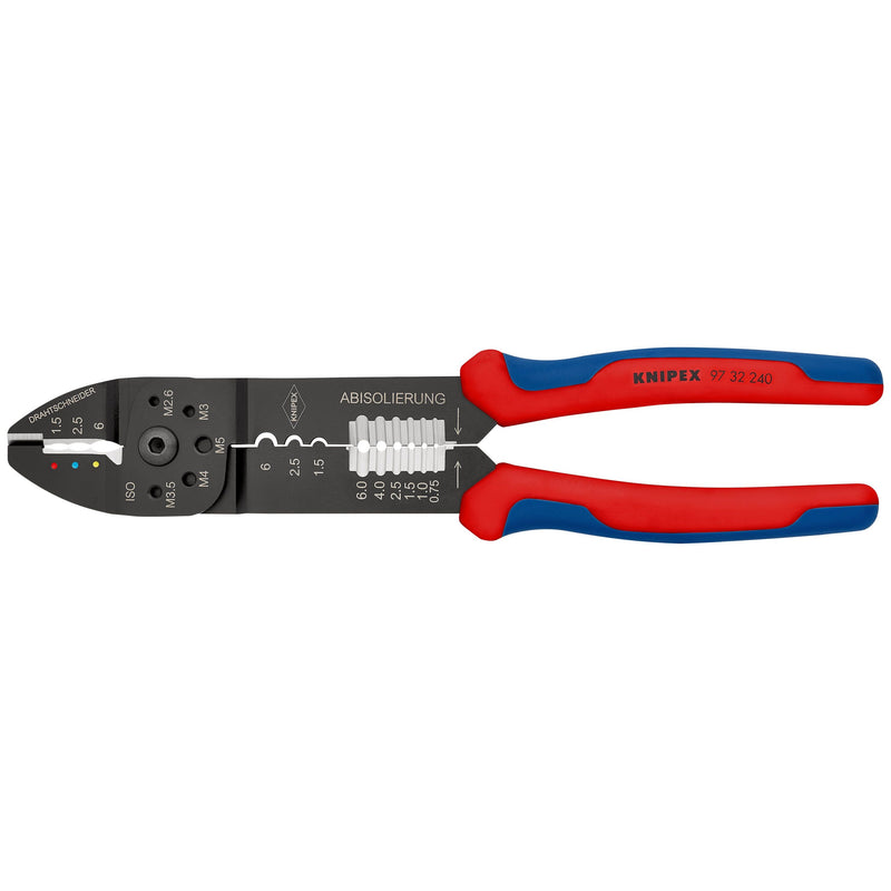 Knipex - Presswerkzeug Kabelschuhe/Verbinder, Aderendhülsen, Schirmanschluss Crimpzange 97 32 240 SB sw lack., 240mm