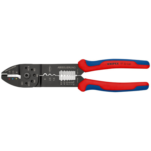 Knipex - Presswerkzeug Kabelschuhe/Verbinder, Aderendhülsen, Schirmanschluss Crimpzange 97 32 240 SB sw lack., 240mm