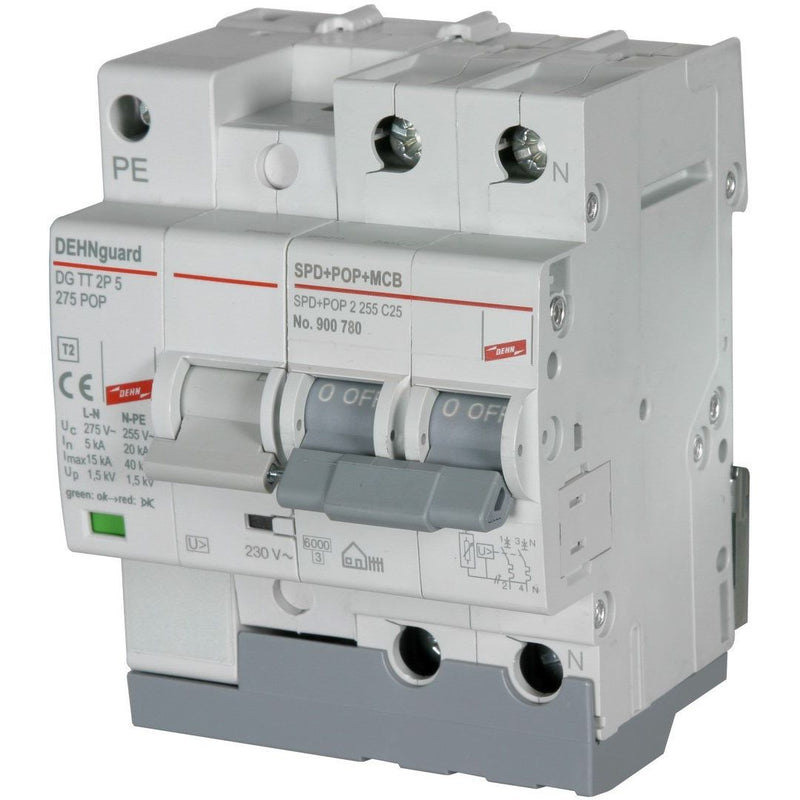 DEHN - Überspannungsableiter für Energietechnik/Stromversorgung Schutzeinrichtungen SPD+POP 2 255 C25 für Überspannungen