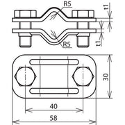 DEHN - Trennklemme für Blitzschutz UNI-Trennklemme St/tZn UTK 8.10 8.10 STTZN f. 2x Rd 8-10mm
